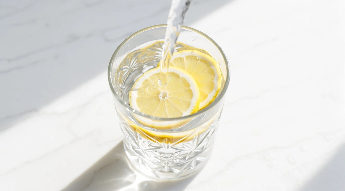 Frisches Wasser mit Zitrone